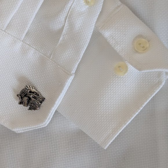 Black Brown 1826 Textured, Non Iron, 100% Cotton Tailored Fit Dress Shirt (NWOT) - Picture 8 of 13